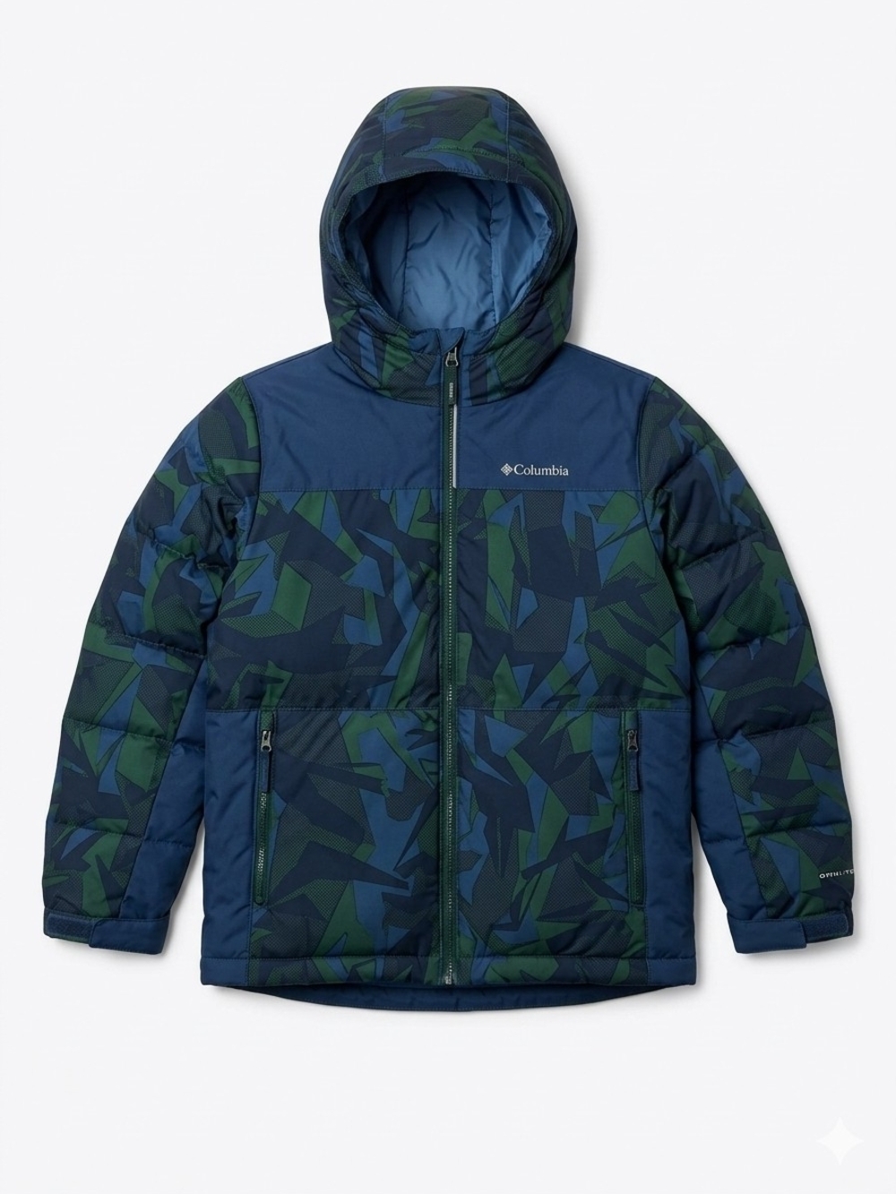 Columbia Kids' Blue & Green Camouflage Puffer Jacket